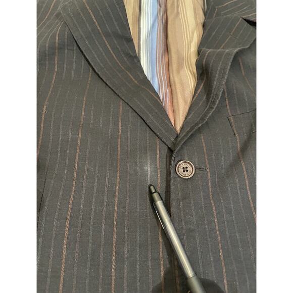 Etro Milano Men Blue Pinstripe Wool Blend Sport Coat Blazer Jacket US 44L EU 54L - Picture 9 of 16
